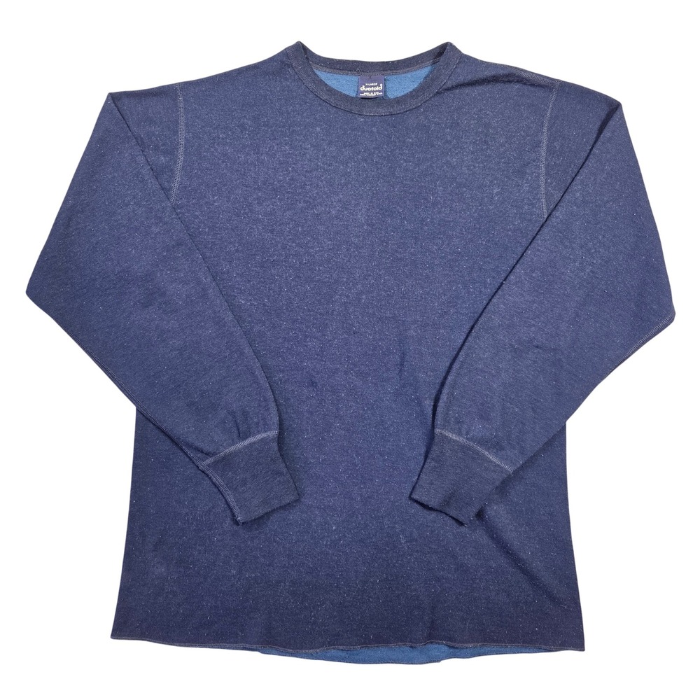 Vtg Duofold Mens Long Sleeve‎ Henley Shirt Blue Size XL Made in USA Outdoors
